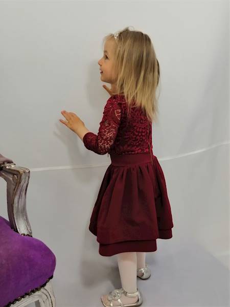 KIDS GLAMOUR sukienka Bordowa