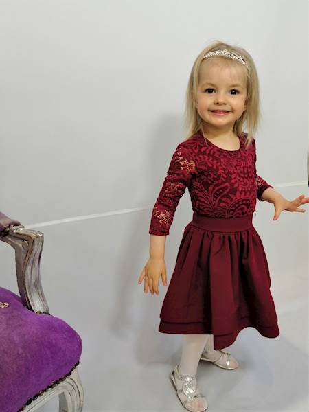 KIDS GLAMOUR sukienka Bordowa