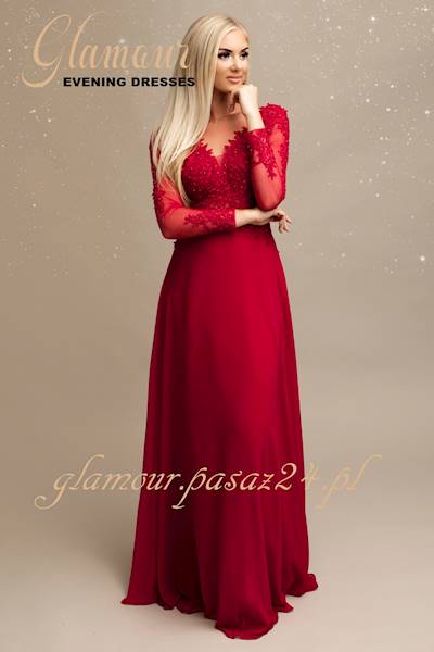 LACE SUKIENKA WIŚNIA