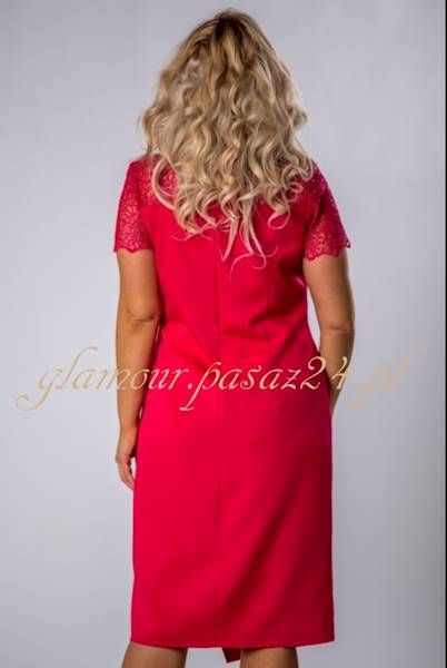 Megan wizytowa w kolorze Malinowym Plus Size