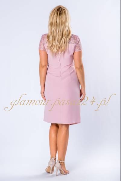 Megan wizytowa w kolorze brudnego różu Plus Size