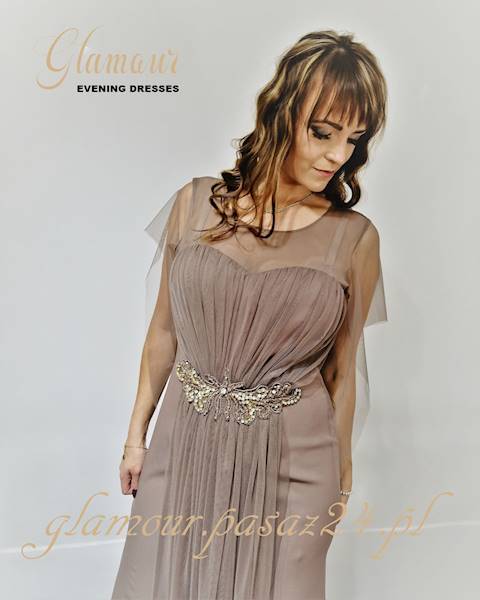 PERGE Sukienka Plus Size Cappucino