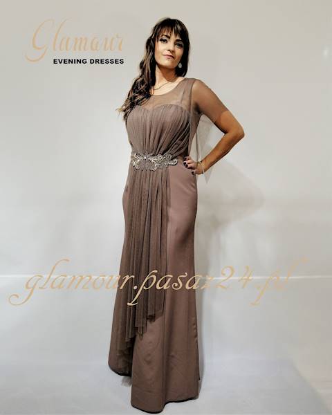 PERGE Sukienka Plus Size Cappucino