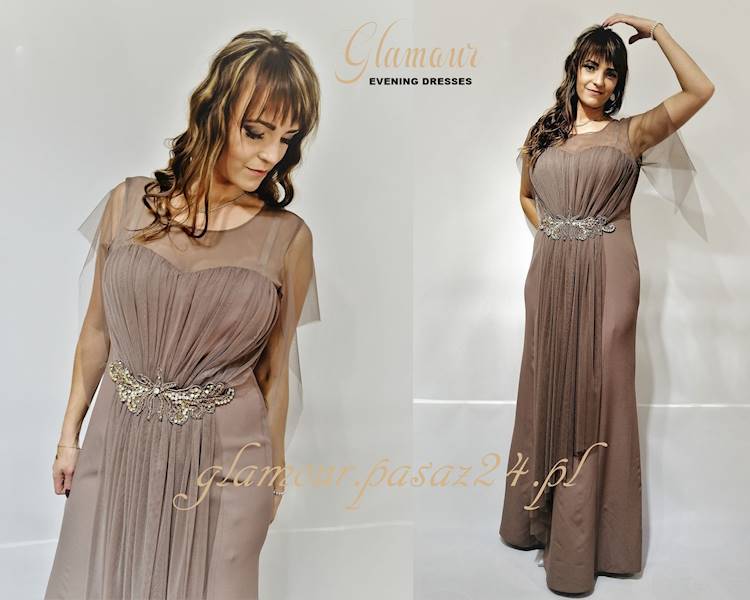 PERGE Sukienka Plus Size Cappucino