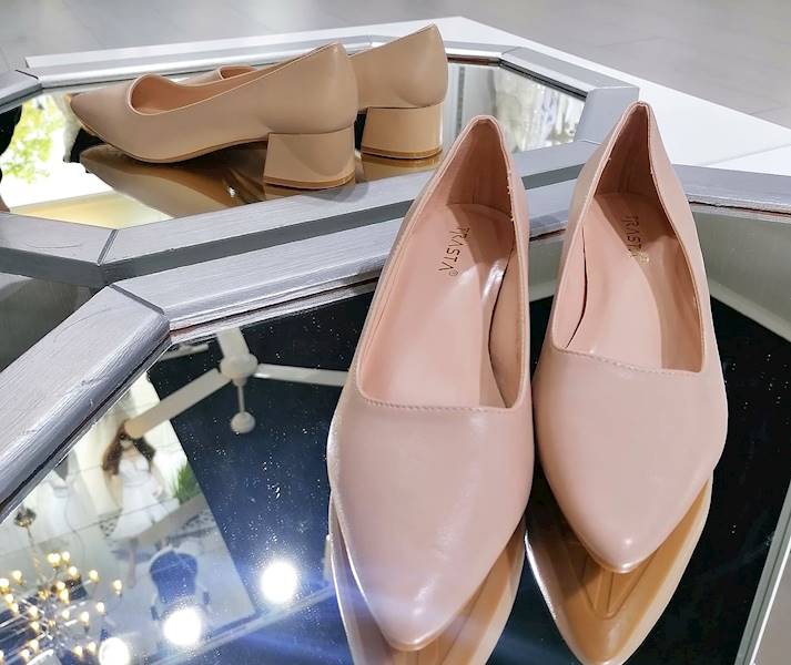 Czółenko Damskie BEIGE obcas 4 cm