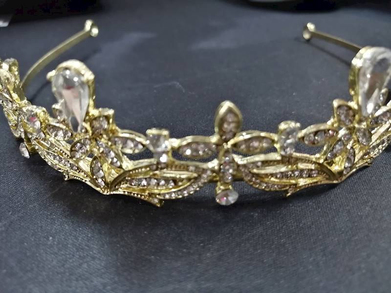Diadem,opaska  ślubna- złoty