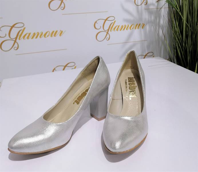 Czółenko Perła srebro obcas 8 cm