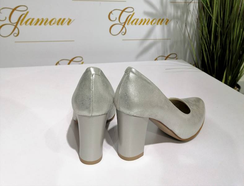 Czółenko Perła srebro obcas 8 cm