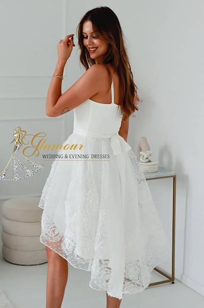 Rose cieńkie ramiączka Ivory