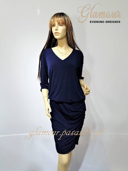 Araukaria sukienka Plus Size Granatowa