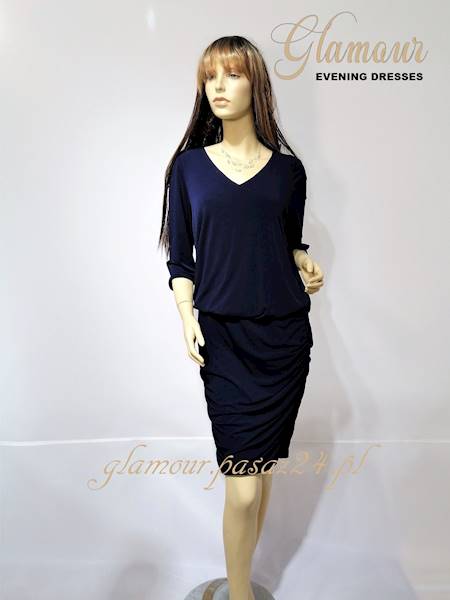 Araukaria sukienka Plus Size Granatowa