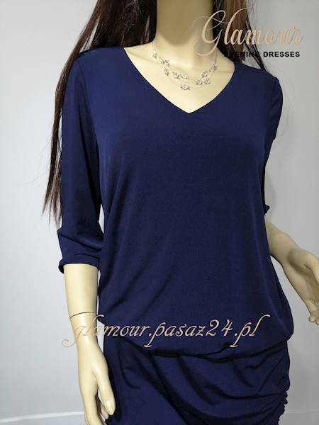 Araukaria sukienka Plus Size Granatowa