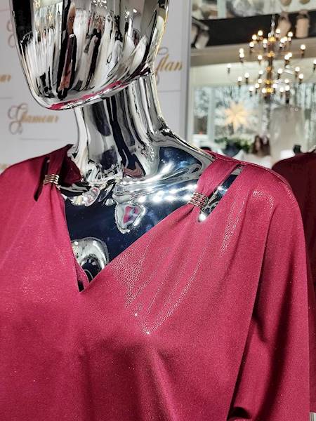 Bordowa sukienka Plus Size