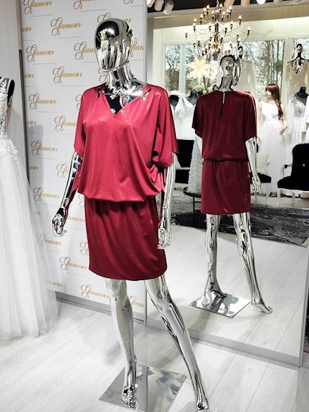Bordowa sukienka Plus Size