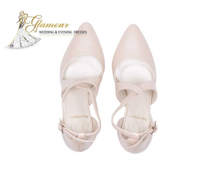 BUTY ŚLUBNE XENA PERŁOWE BEŻOWE TANECZNE