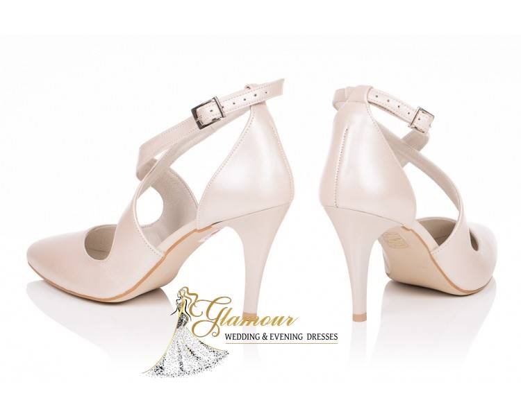 BUTY ŚLUBNE XENA PERŁOWE BEŻOWE TANECZNE