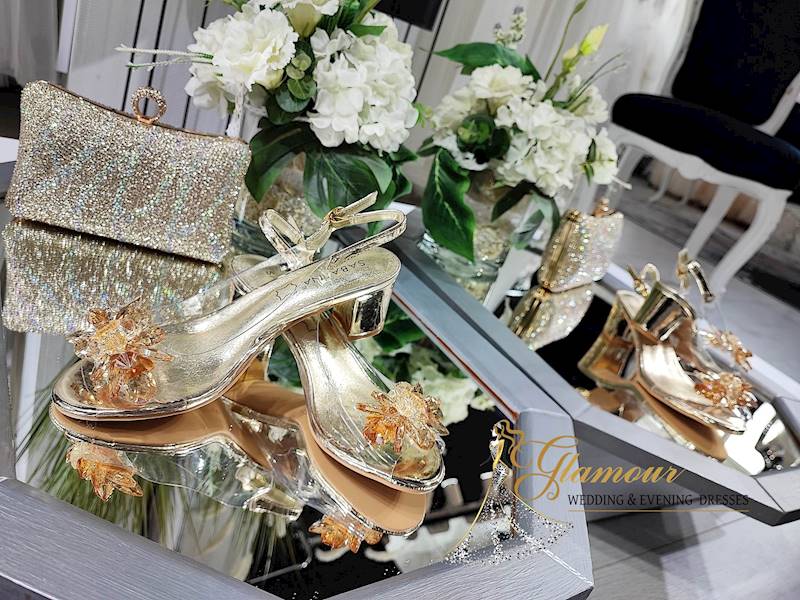 SANDAŁY SABATINA GOLD Z KRYSZTAŁAMI