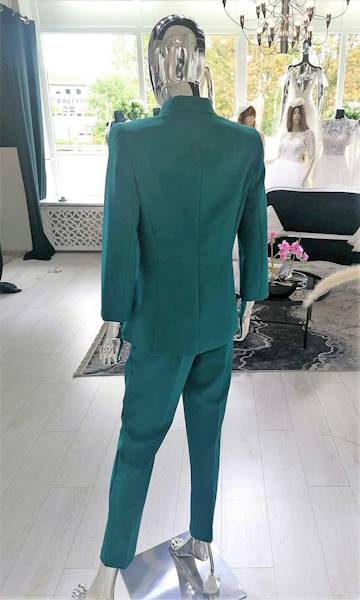 MELANI  komplet żakiet + spodnie zielony