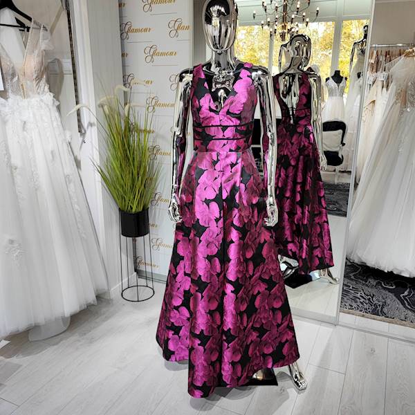 Sukienka Maxi z tafty wzór kwiatowy Elit Look