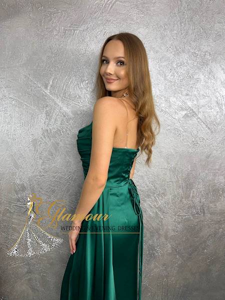 Julita zielona sukienka satyna