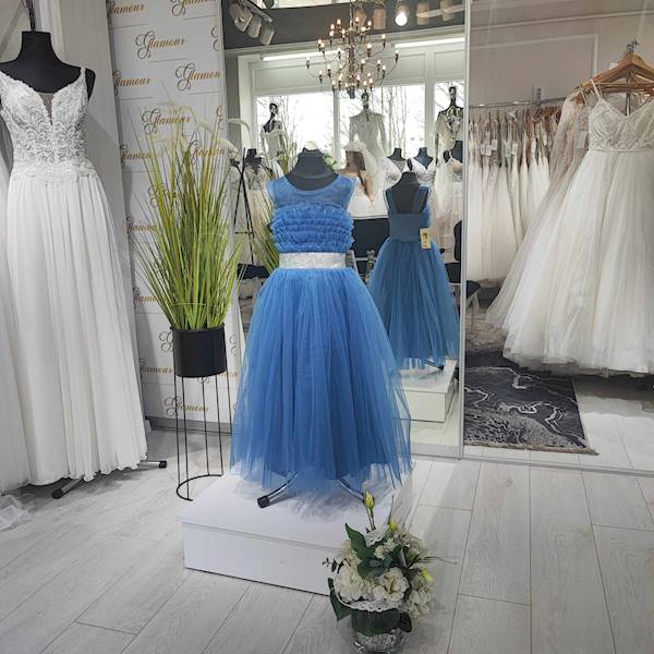 Leyla sukienka tiulowa w kolorze Jeans