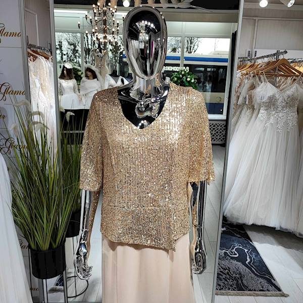 NICOLETTA   sukienka brudny złota Plus Size