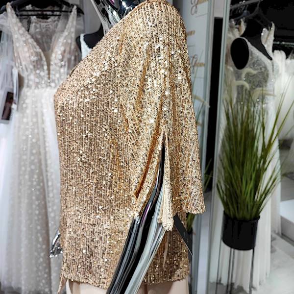 NICOLETTA   sukienka brudny złota Plus Size