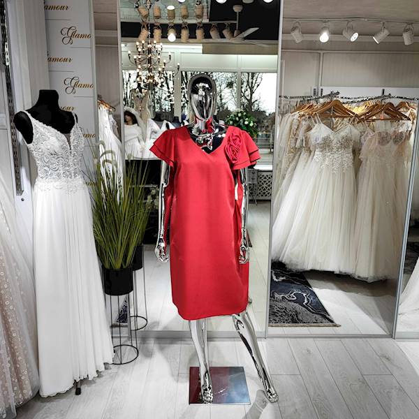 LANOLA sukienka  z różą Plus Size