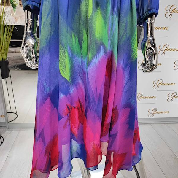 SYLWIA sukienka w odcieniach chabru Plus Size