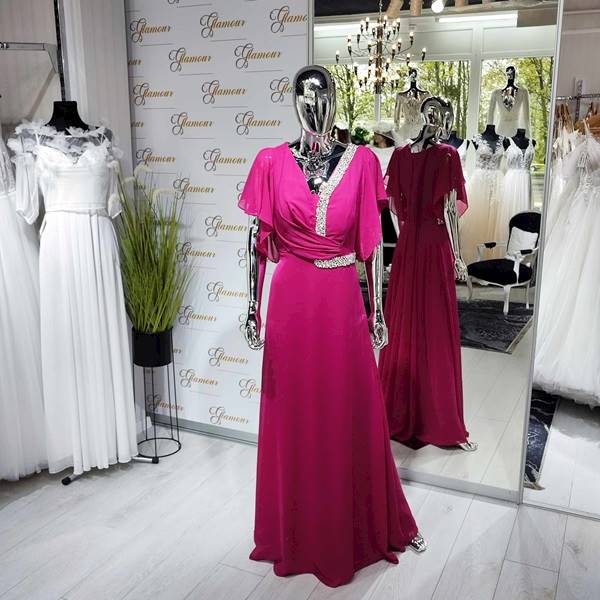 MIRAY  suknia CUPPER FUKSJA  Plus Size