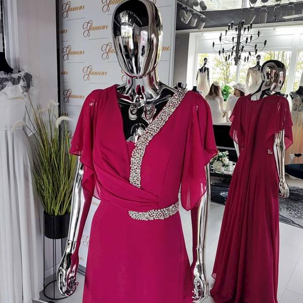 MIRAY  suknia CUPPER FUKSJA  Plus Size