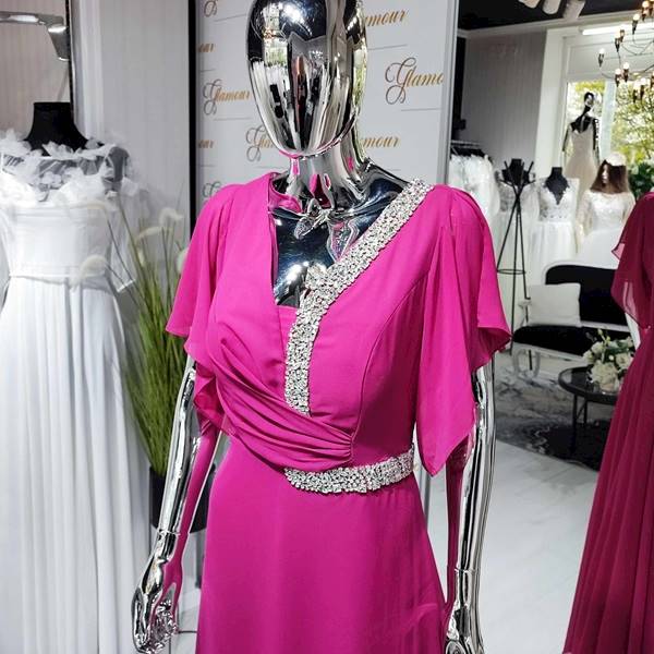 MIRAY  suknia CUPPER FUKSJA  Plus Size