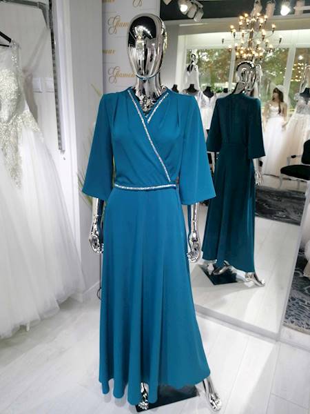 Sukienka na wesele maxi ELIT LOOK 9061 Morski