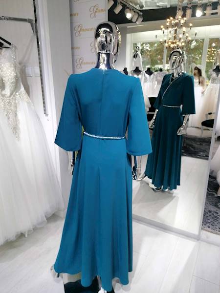 Sukienka na wesele maxi ELIT LOOK 9061 Morski
