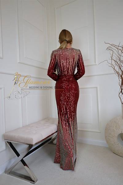Sukienka ROMA DŁUGA BORDOWA PLUS SIZE