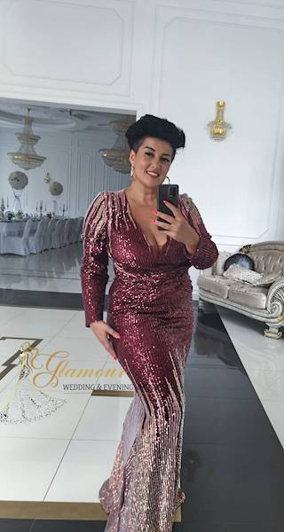 Sukienka ROMA DŁUGA BORDOWA PLUS SIZE