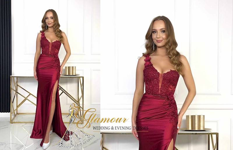 MONA  suknia gorsetowa premium Burgund