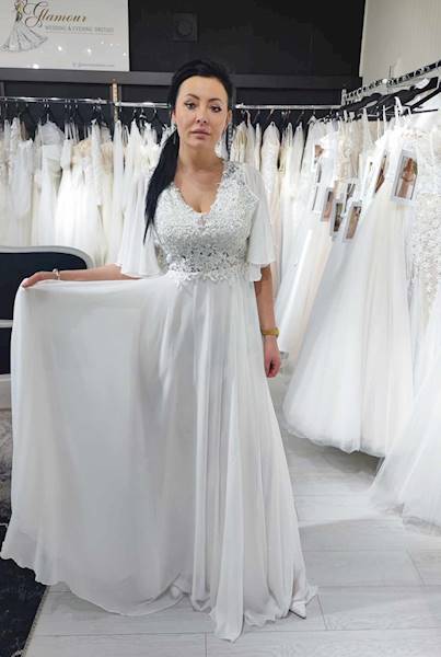 APOLONIA  Suknia ślubna  Plus Size  RĘKAW 3/4