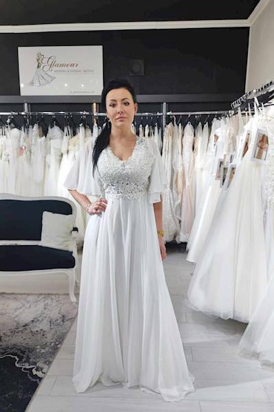 APOLONIA  Suknia ślubna  Plus Size  RĘKAW 3/4
