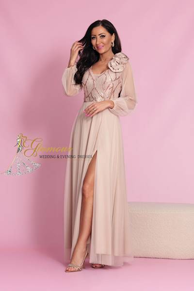 Sukienka maxi STELLA / Beżowy