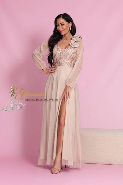 Sukienka maxi STELLA / Beżowy