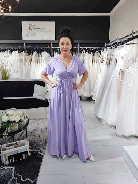 Sukienka maxi BELLA brokat / Lilac