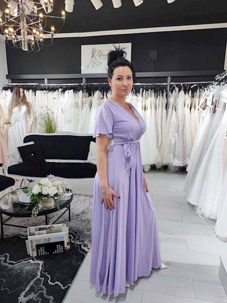 Sukienka maxi BELLA brokat / Lilac