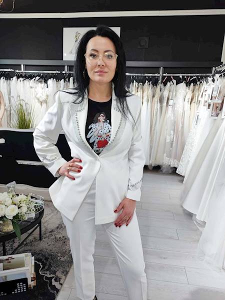 Komplet damski Glamour Biały