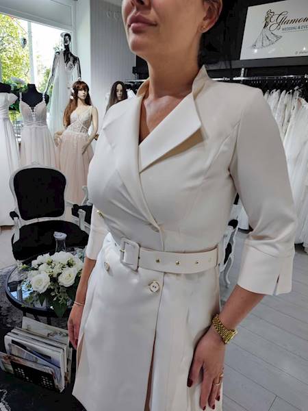 DENIS sukienka żakietowa Beżowa