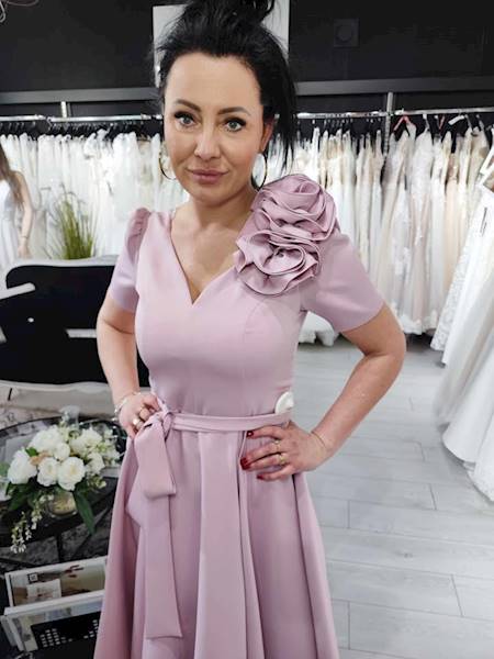 Sukienka midi RUBI /Róż