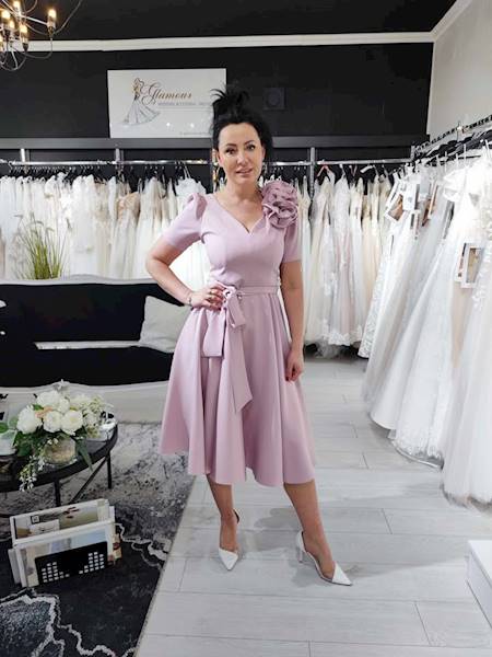 Sukienka midi RUBI /Róż