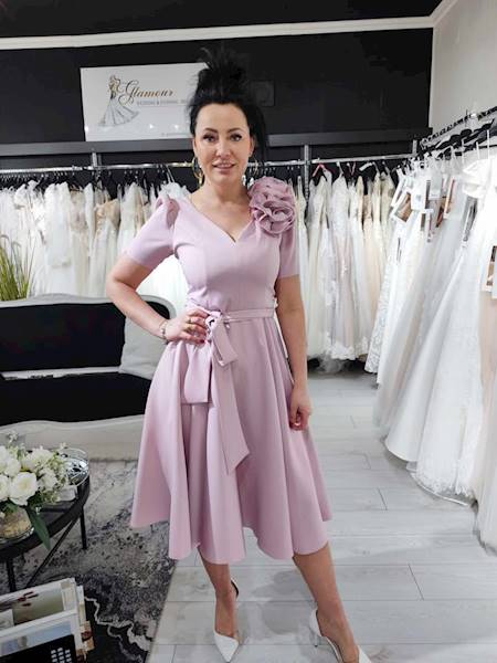 Sukienka midi RUBI /Róż