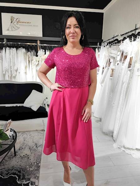 ELENII  sukienka fuksja rozmiary 44-54