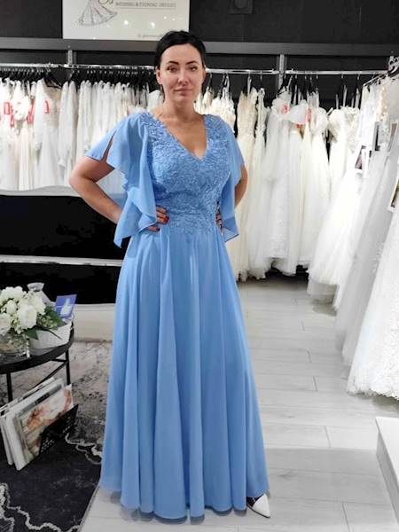 AALI  Suknia Plus Size  RĘKAW 3/4 w kolorze Blue